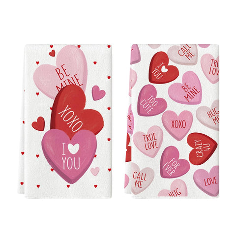 Toallas Artoid Mode con corazón rojo, ideales para secar y decorar la cocina.