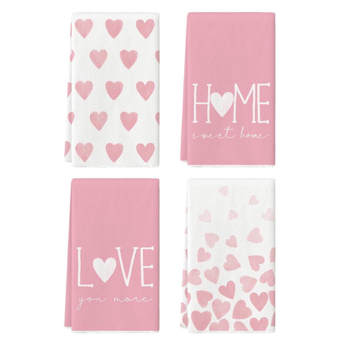 Artoid Mode: toallas de cocina con corazón rosa, diseño suave para secar sin rayar utensilios.