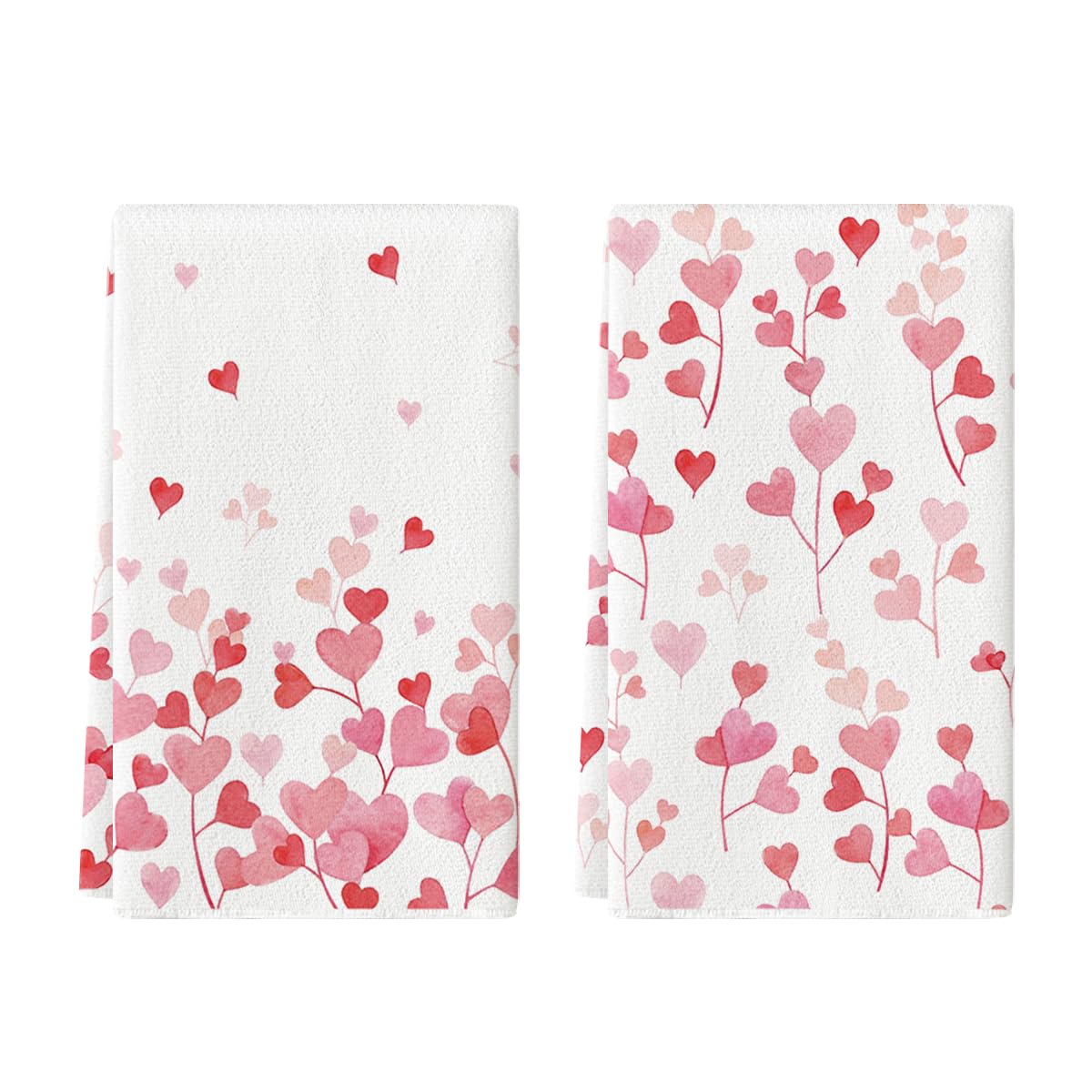 Artoid Mode, toallas de cocina con corazón rosa y rama, secado suave para utensilios delicados.