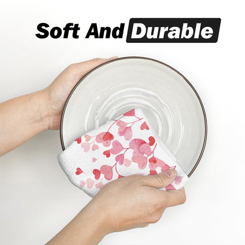 Artoid Mode, toallas absorbentes para cocina, diseño rosa corazón, ideal para secar platos tras comer.