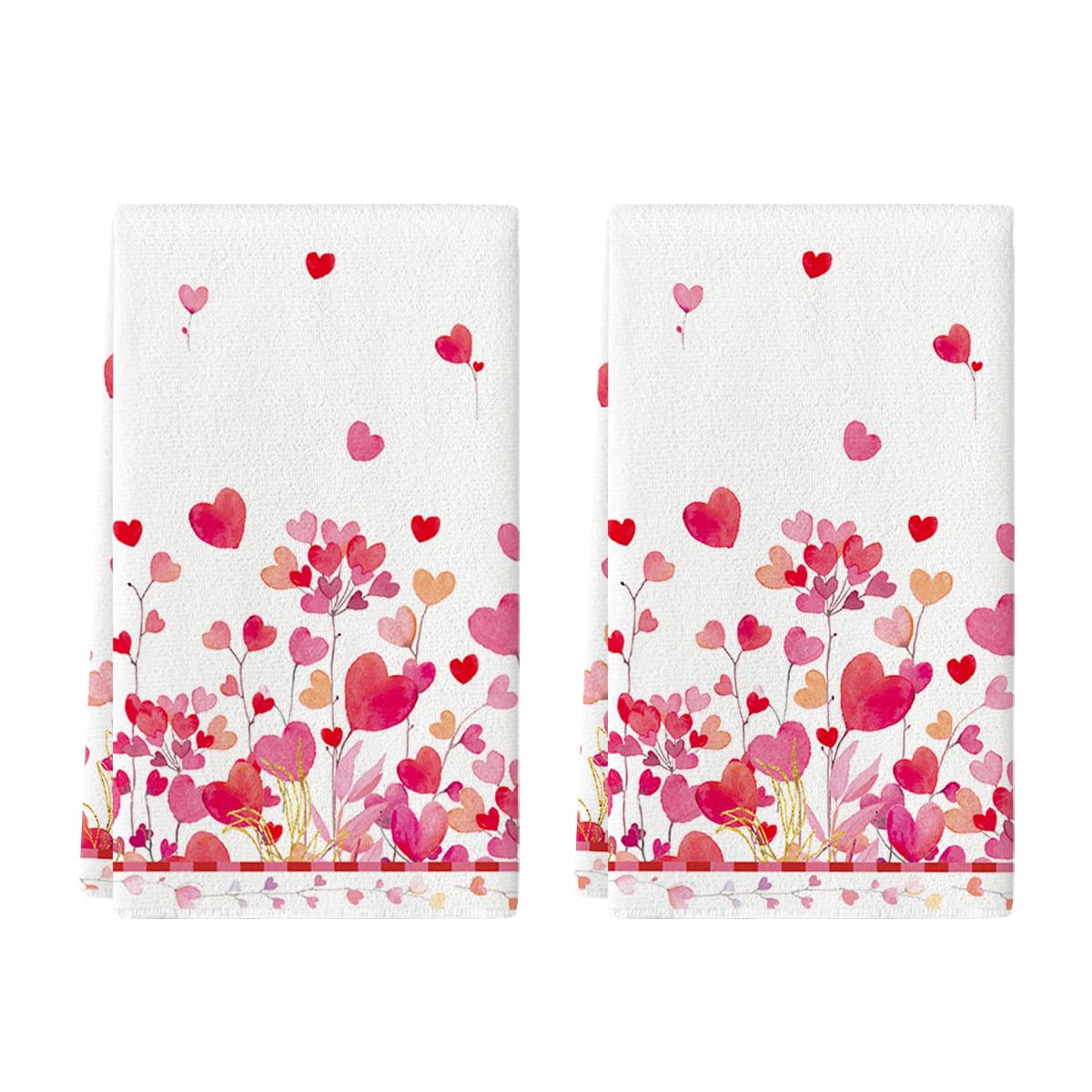 Artoid Mode, toallas de cocina con corazón rosa y ramas, suaves para secar utensilios.