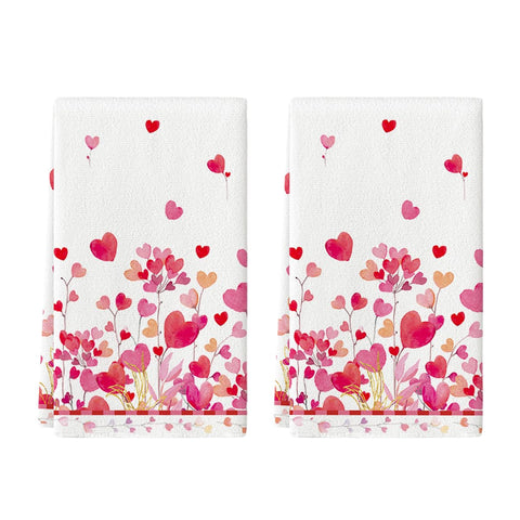 Artoid Mode, toallas de cocina con corazón rosa y ramas, suaves para secar utensilios.