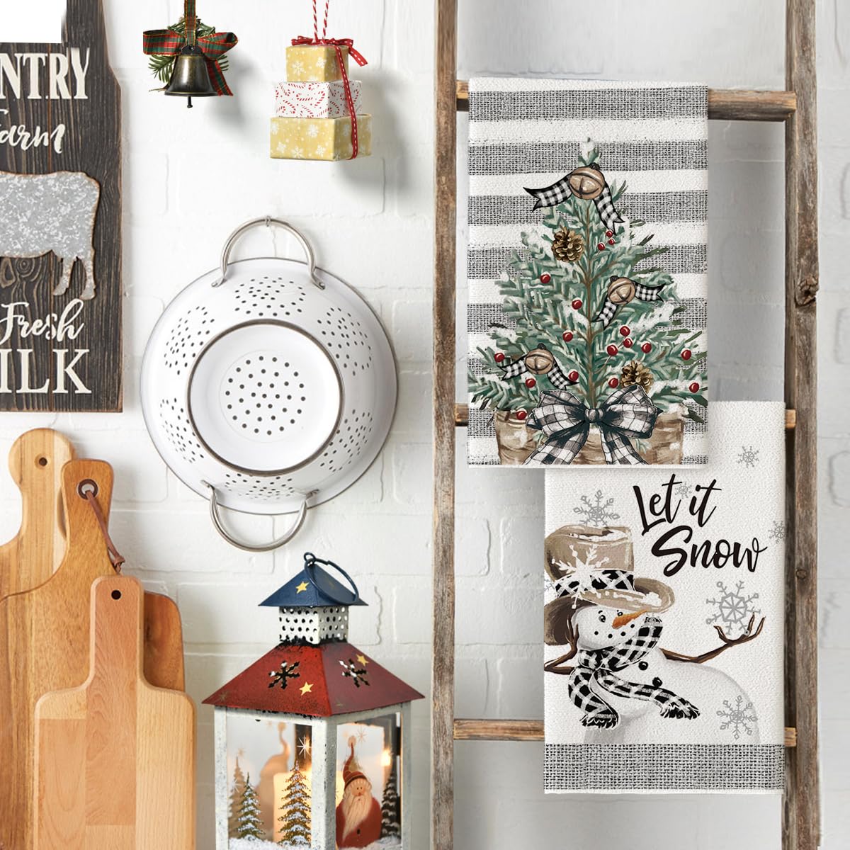 Toalla Artoid Mode diseño estacional navidad, ideal para secar superficies y decorar la cocina.
