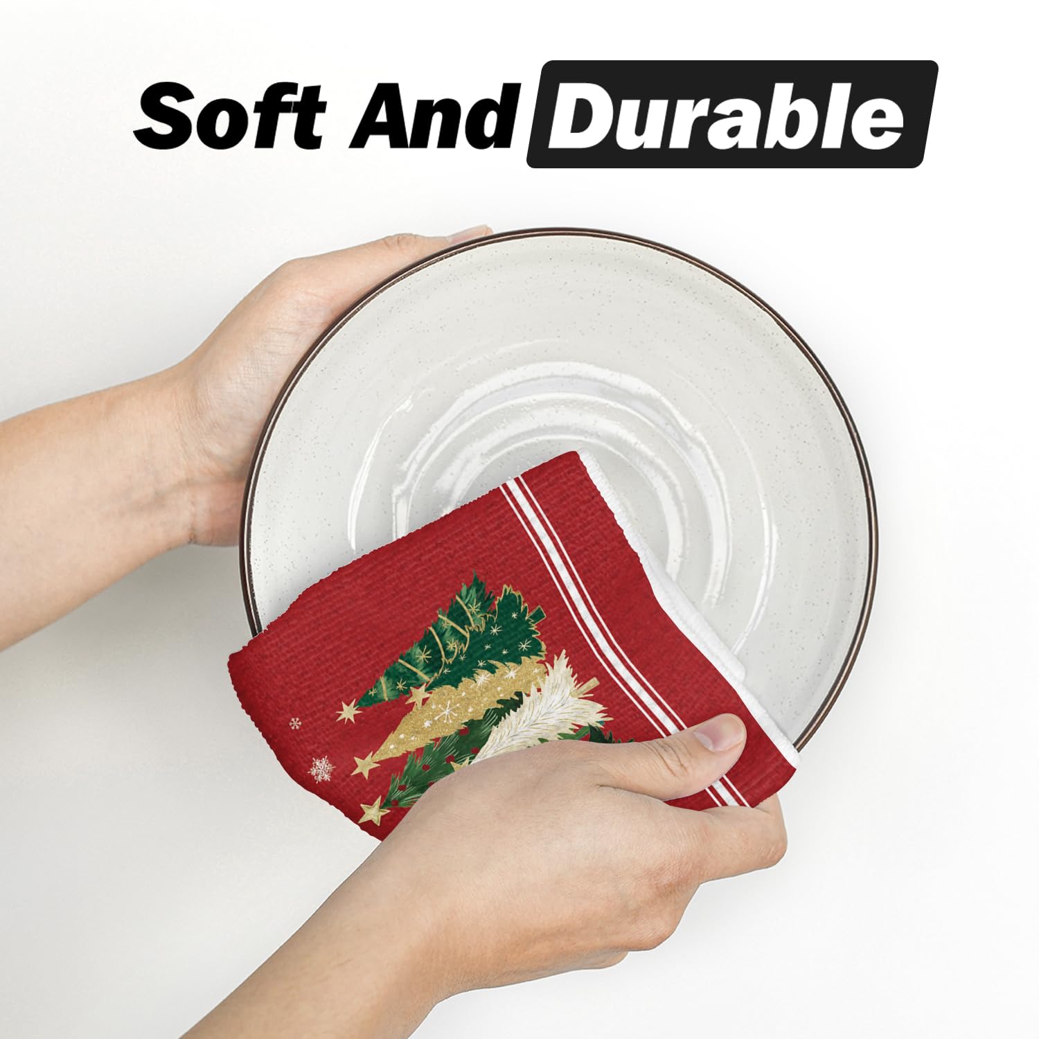 Conjunto de 4 toallas, ideal para secar platos y utensilios.