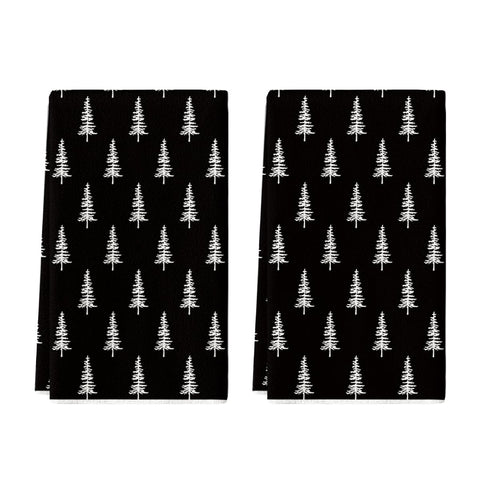 Toallas Artoid Mode con árbol navideño negro para secar utensilios rápidamente.