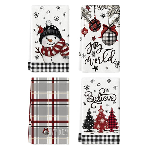 Toallas Artoid Mode con árbol negro-rojo, suave y absorbente para la cocina