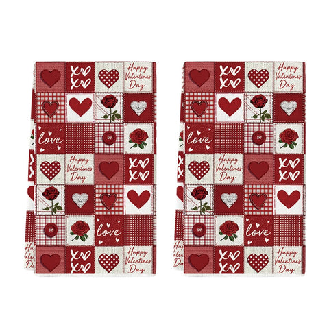 Artoid Mode toallas cocina con diseño de cuadros y corazón rosa, secado suave para platos.