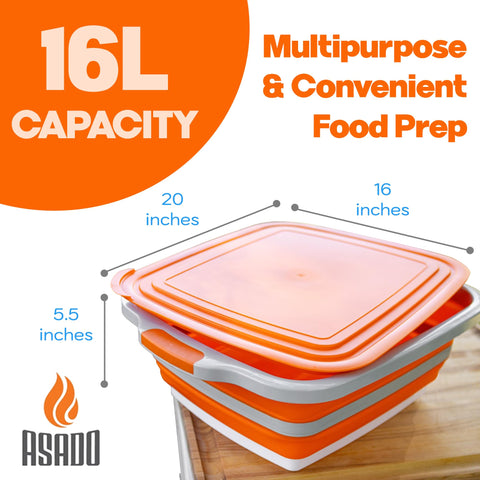 Asado Tubo Plegable XXL con colador incluido para enjuagar ingredientes