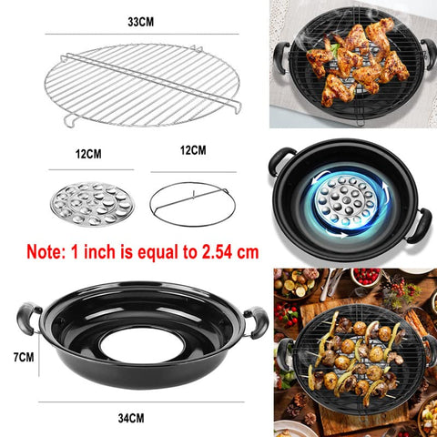 Cuerpo de asador mexicano esmaltado y acero inoxidable para durabilidad.