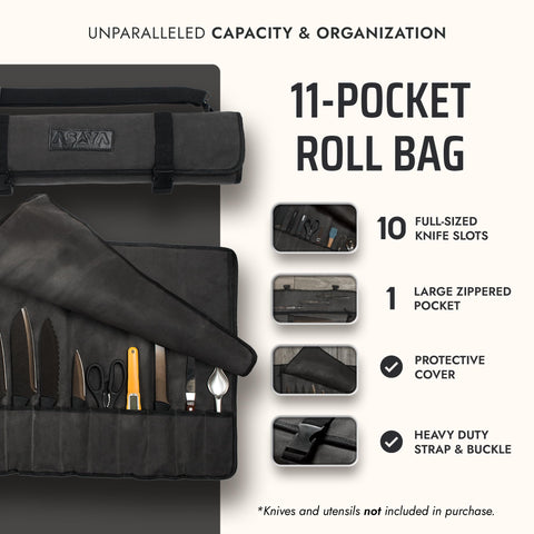 Asaya bolso externo con cremallera grande, para utensilios y accesorios.