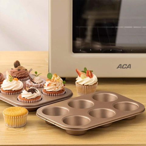 ASBAYSON bandeja de muffins de acero, duradera y apta para lavavajillas