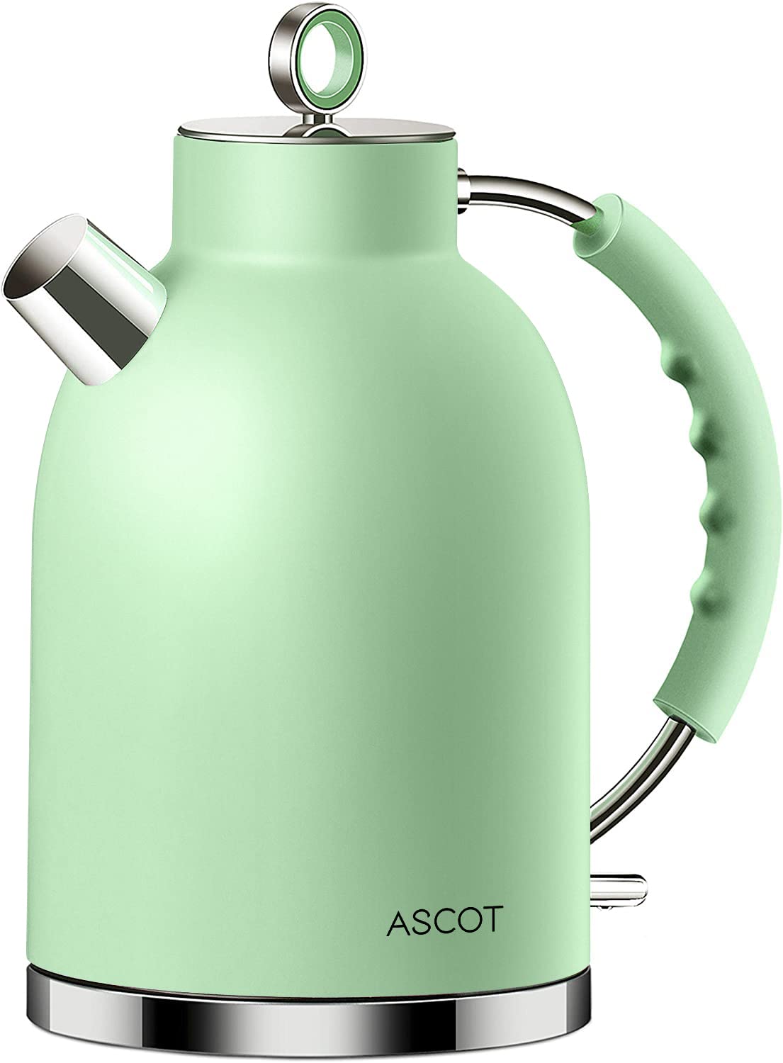 Olla eléctrica ASCOT mate verde en acero inoxidable para hervir rápidamente