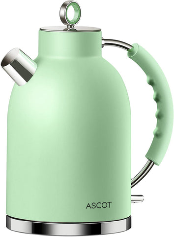 Olla eléctrica ASCOT mate verde en acero inoxidable para hervir rápidamente