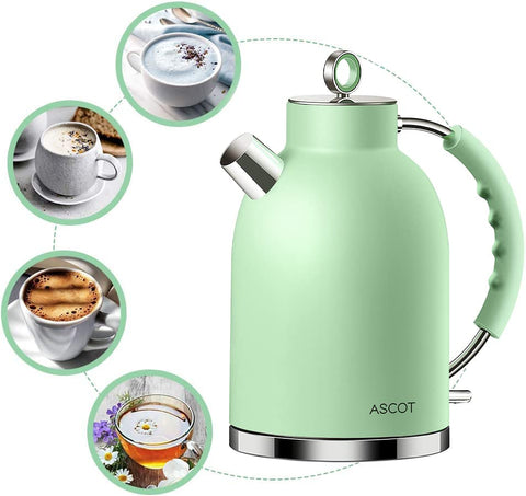 Olla eléctrica ASCOT mate verde diseño retro para cocinas con estilo