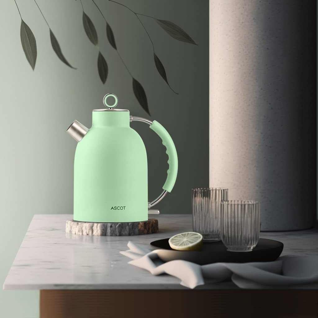 Olla eléctrica ASCOT mate verde frontal ideal para uso diario