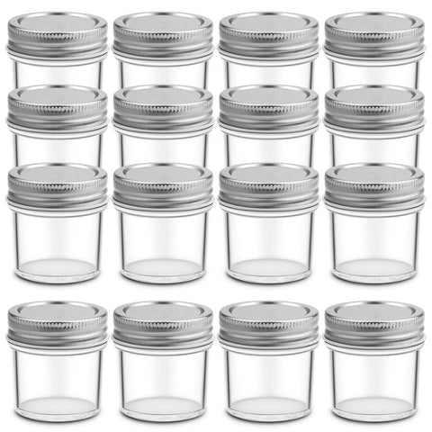 ASDICOXB frascos de vidrio 2 oz con tapa metálica para sellado seguro.
