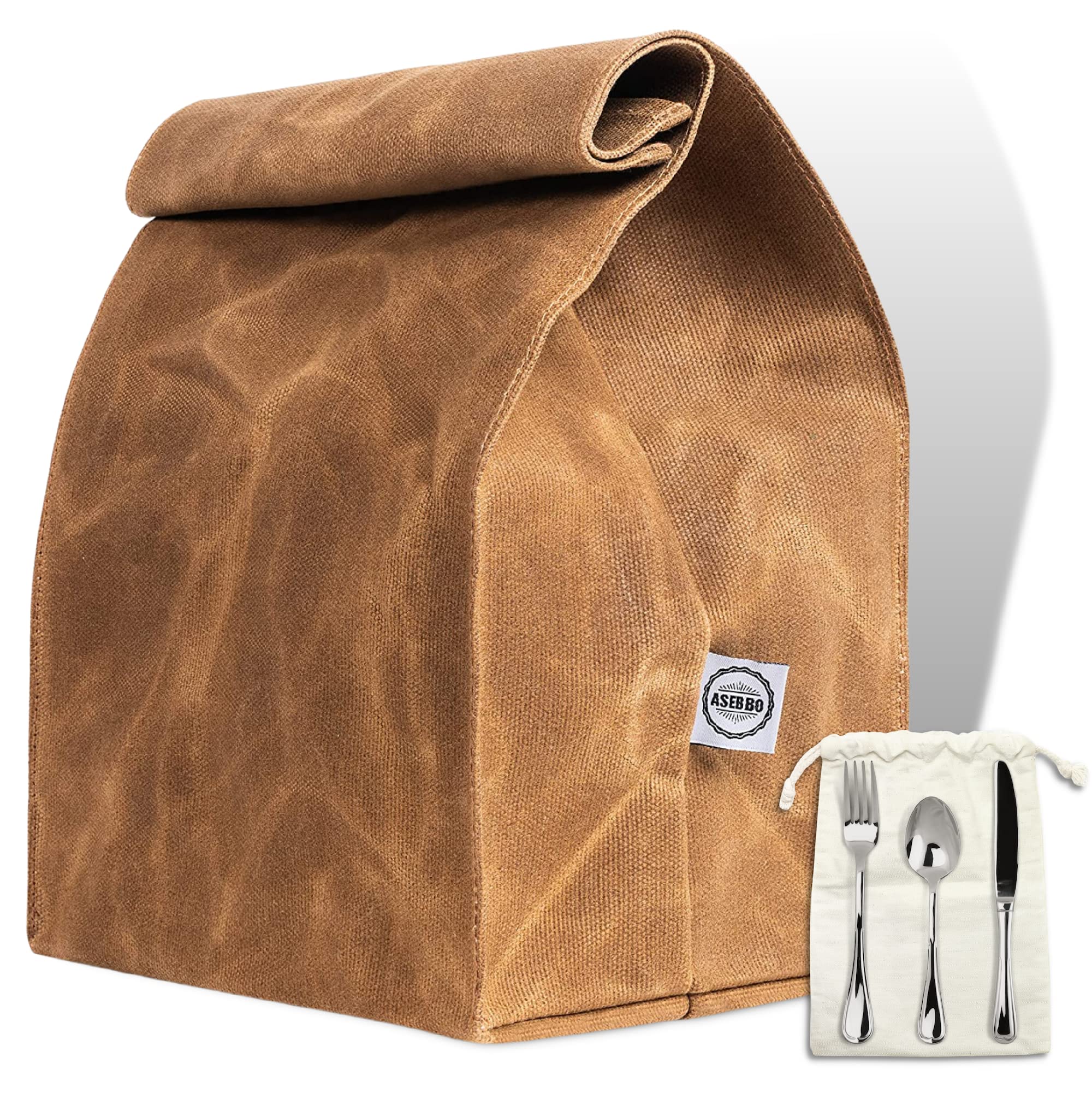 ASEBBO bolsa almuerzo con estilo papel y cera, ideal para oficina