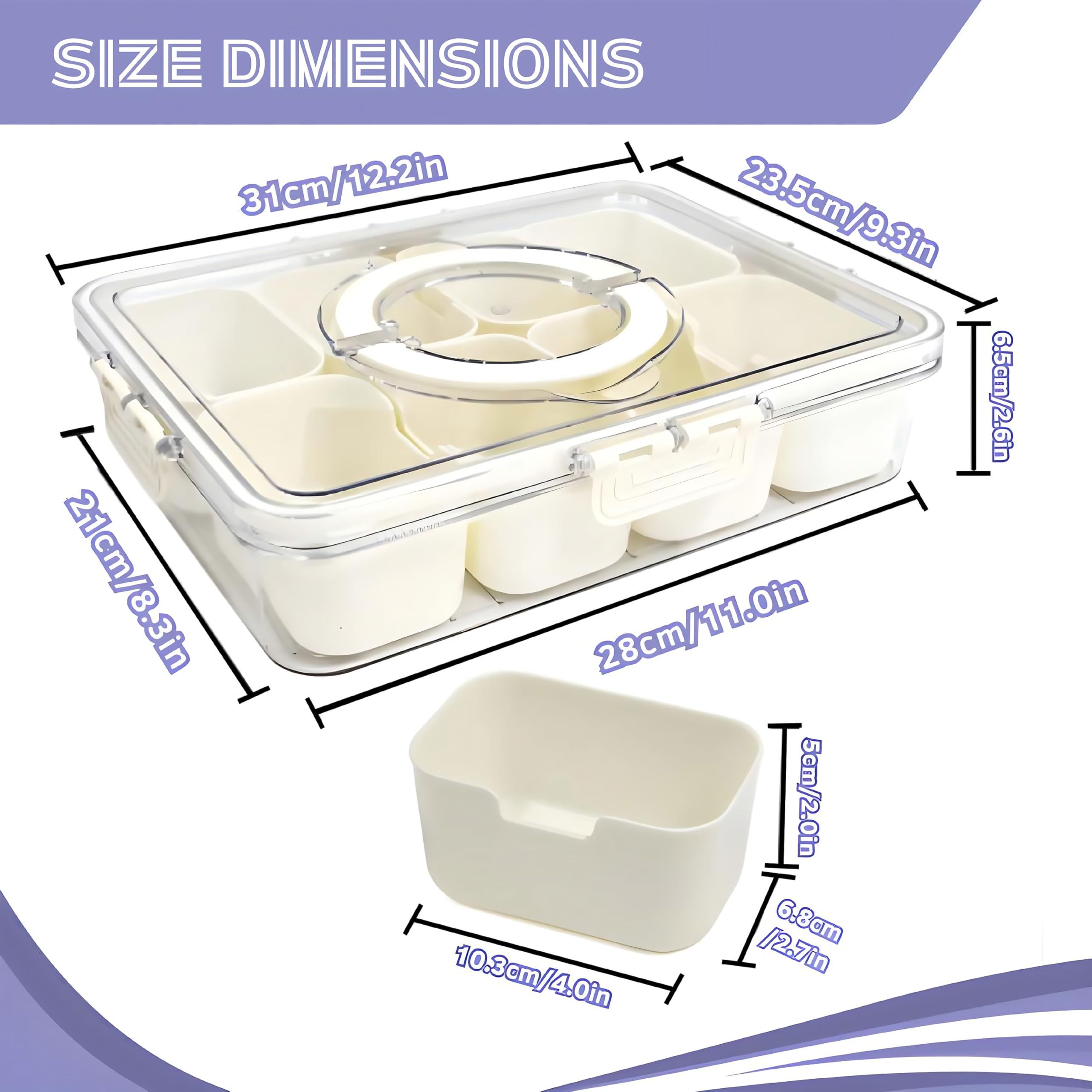 AshCreations Snackle Box organizador portátil para snacks en cualquier lugar