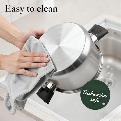 Olla de 3,3 cuartos con inserto de vapor y tapa para cocinar al vapor.