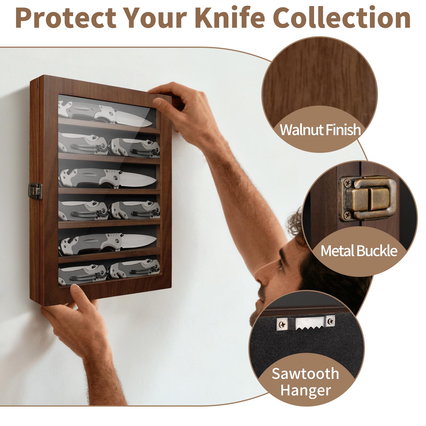 ASmileIndeep caja-exhibicion-cuchillos-militar-vidrio-cristal ofrece visibilidad nítida y protección contra polvo