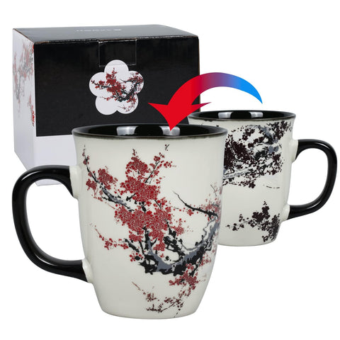 Asmwo taza porcelana grande de 16 onzas, agarre cómodo para bebidas.