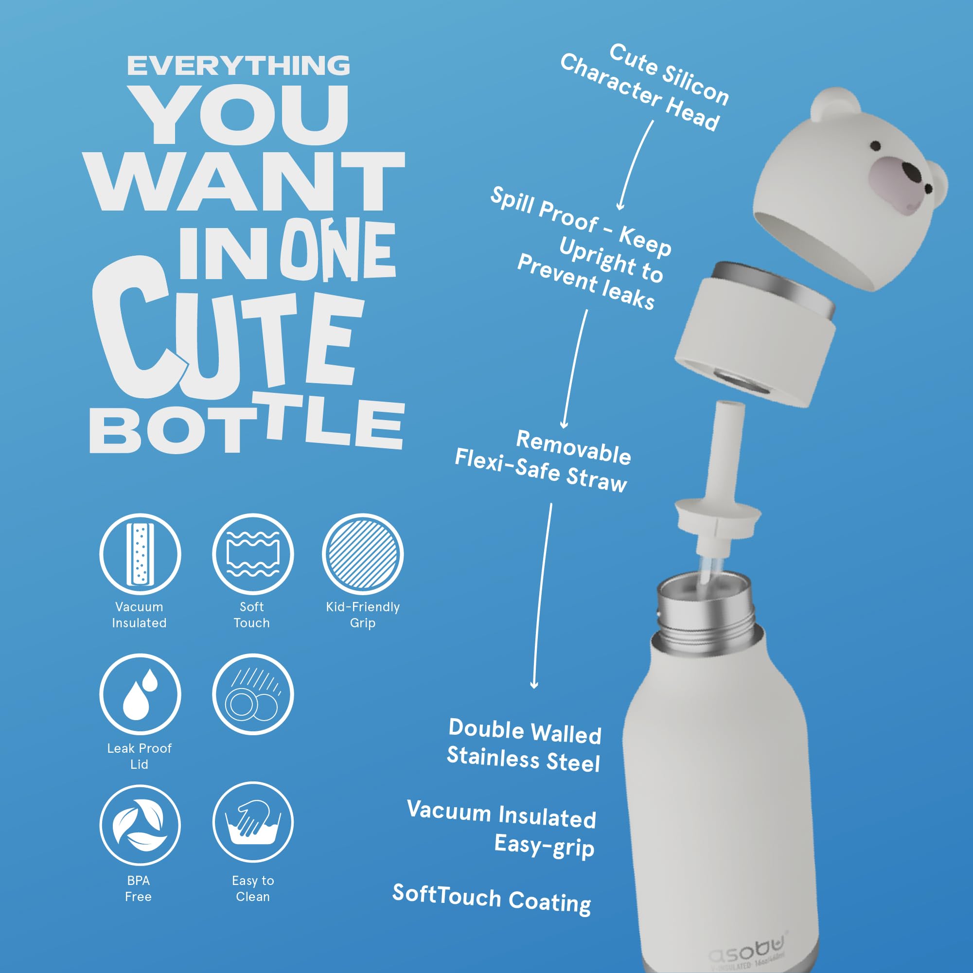asobu bestie bottle aislamiento de acero inoxidable para bebidas frías
