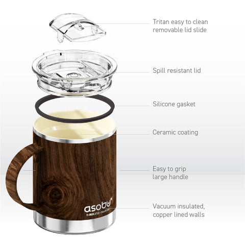 Capacidad de 12 onzas para café o té en casa o durante el viaje.