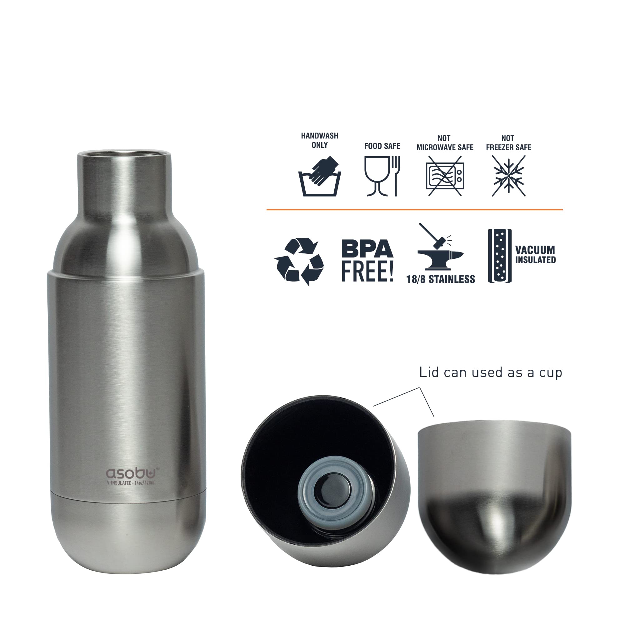 asobu Capsule Bottle agarre ergonómico para sujetar con comodidad durante el día.