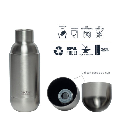 asobu Capsule Bottle agarre ergonómico para sujetar con comodidad durante el día.