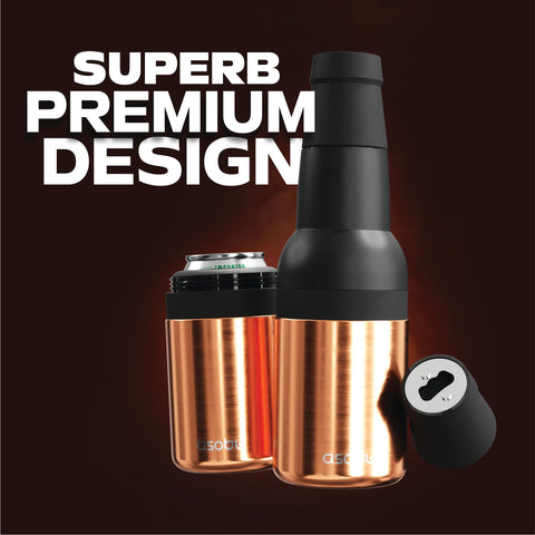 Asobu Frosty Beer Holder 2 Go apto para latas y botellas de 12 oz.