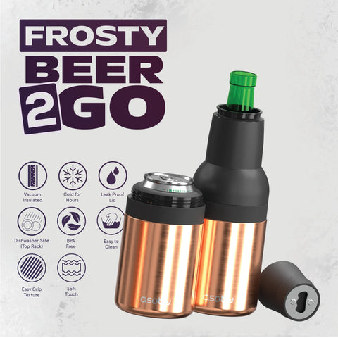 Asobu Frosty Beer Holder 2 Go diseño llamativo para regalo de cerveza.