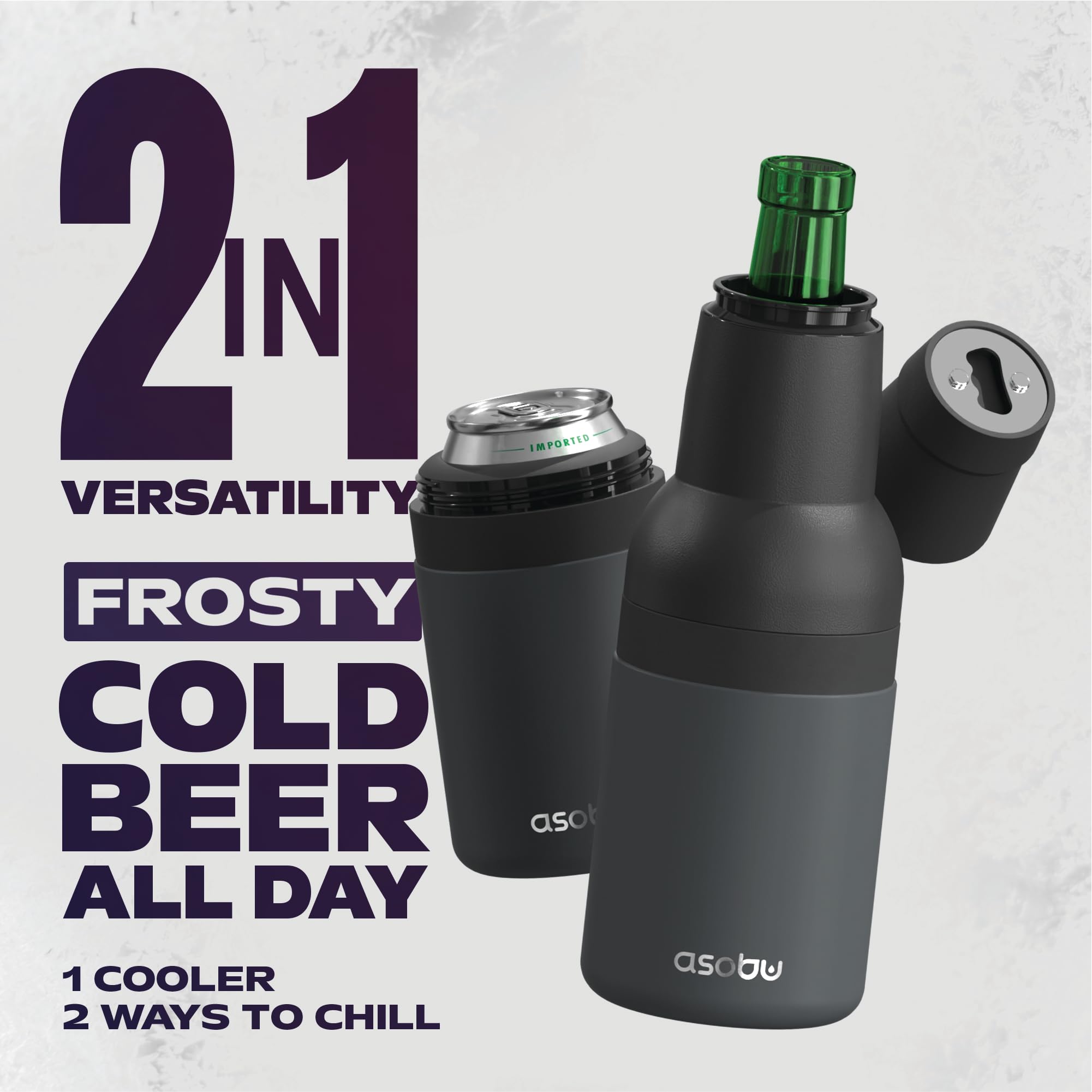 Asobu Frosty con abrebotellas integrado facilita abrir botellas sin buscar herramientas