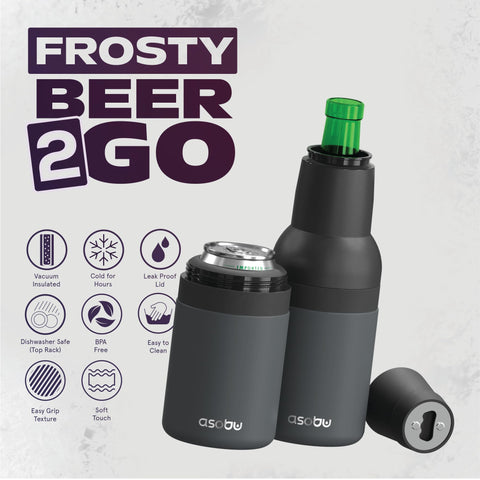 Asobu Frosty Portabotellas para lata mantiene fría la bebida hasta el último sorbo