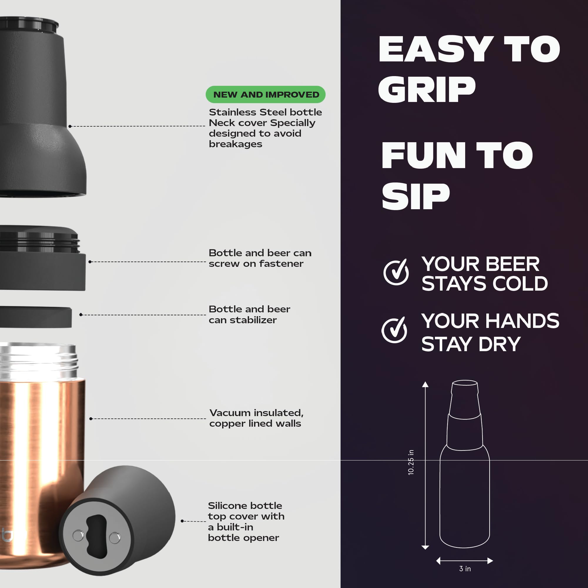 Asobu Frosty Beer Holder 2 Go ideal para playa, picnic o barbacoas.