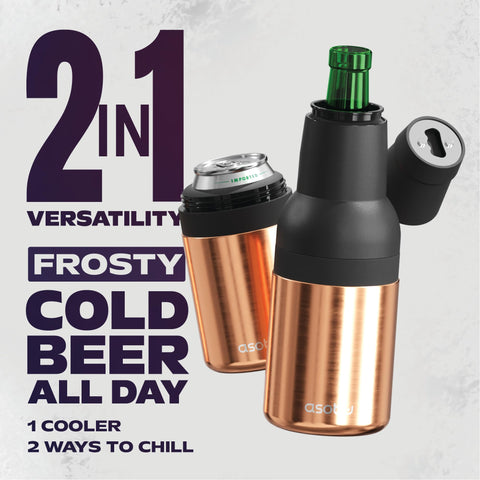 Asobu Frosty Beer Holder 2 Go resistente al sudor para uso diario.