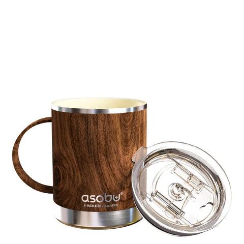 Taza Asobu Ultimate con recubrimiento cerámico interior ofrece sabor puro en acabado madera.