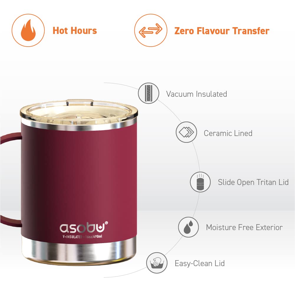 asobu taza de viaje con revestimiento interior ceramico para evitar transferencias de sabor