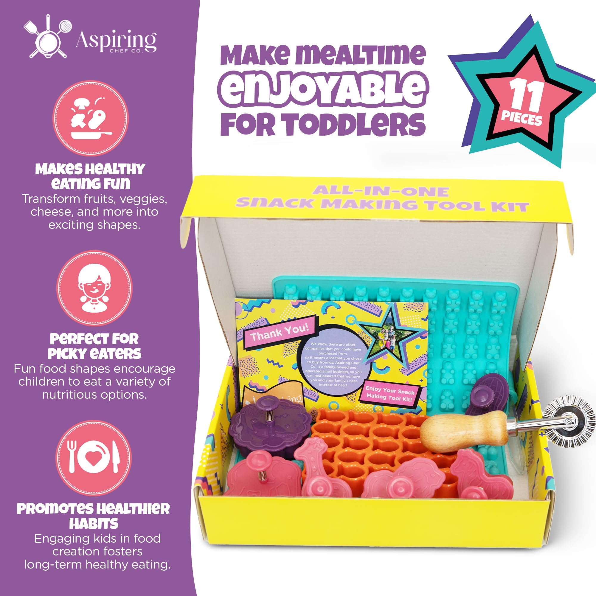 Aspiring Chef Co moldes silicona gomitas fruta para snacks coloridos