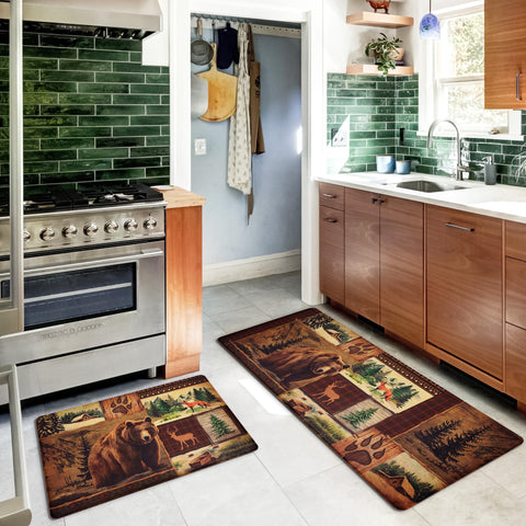 Alfombra ASPMIZ con alce, diseño acogedor y duradero para la cocina.