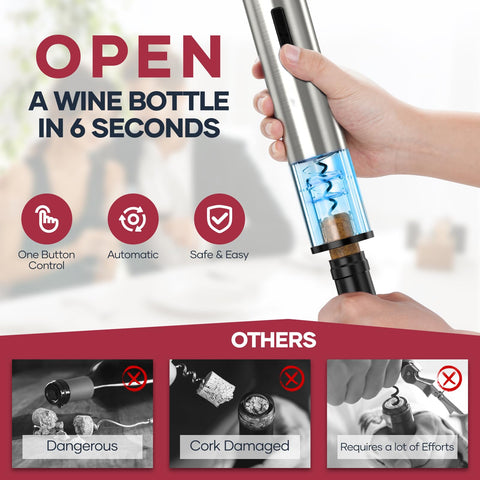 Assark set 6 en 1 para abrir, airear y almacenar vino de forma integral.
