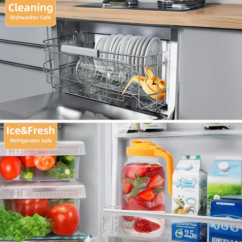 AsstarJTK Jarra Mason Vidrio 64 onzas, ideal para bebidas frías en casa o fuera.