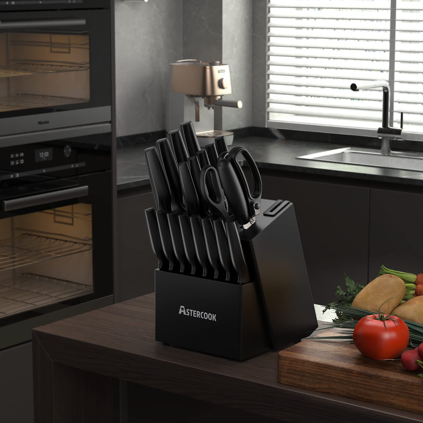 Astercook acero inoxidable alemán de alto carbono para rendimiento duradero