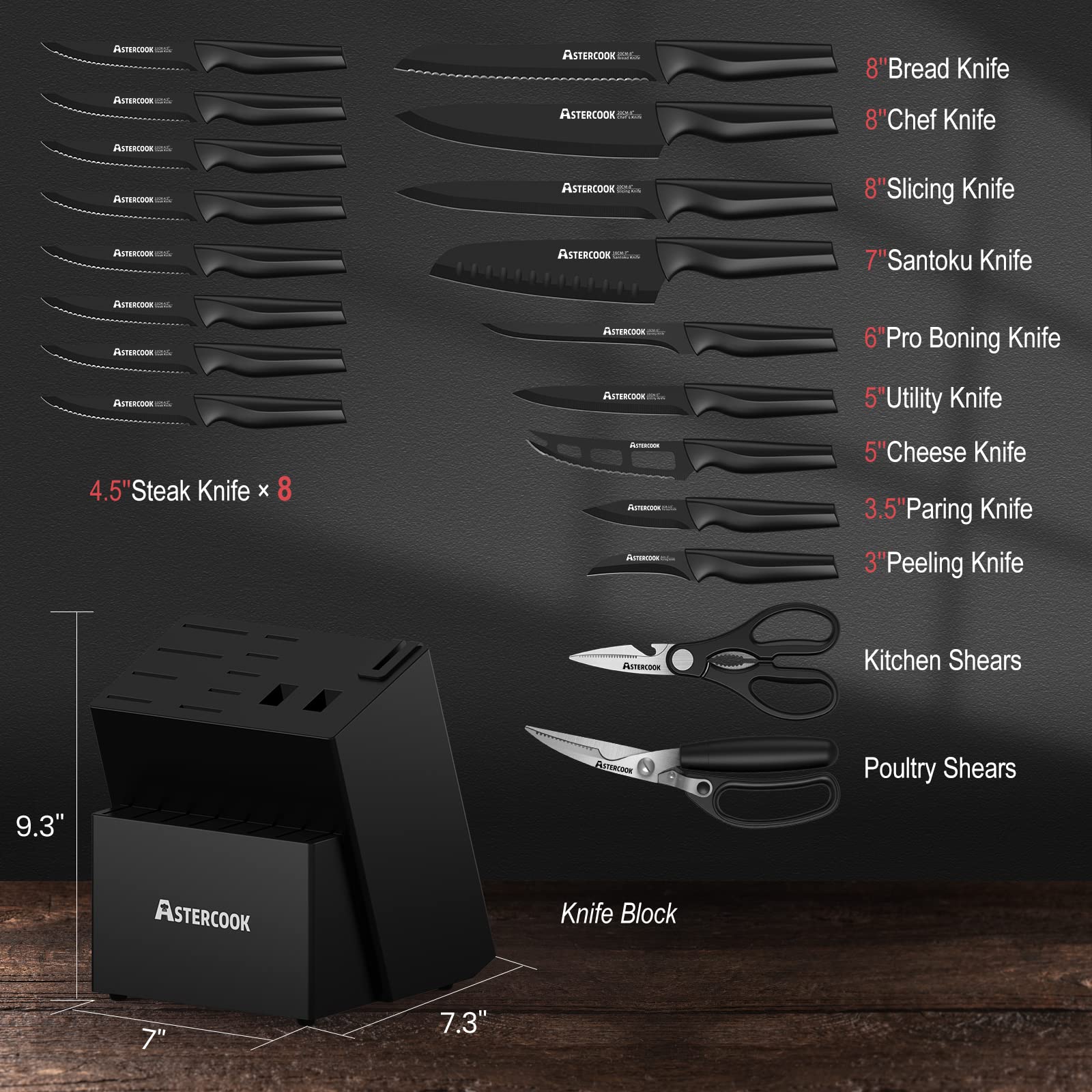 Astercook afilador incorporado facilita el mantenimiento del filo