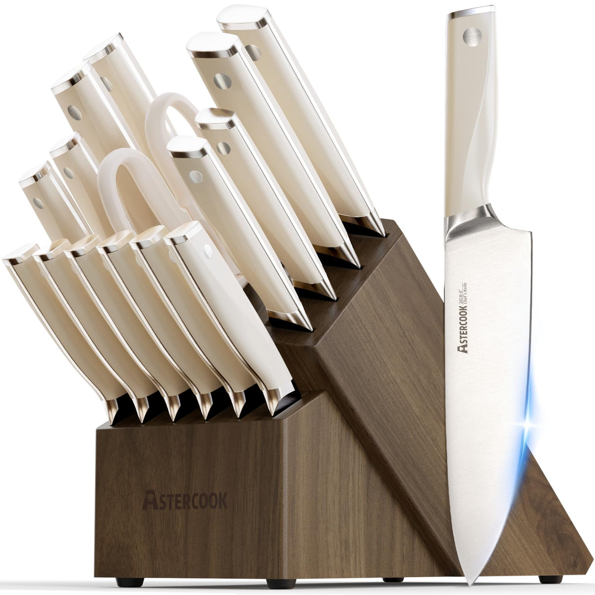 Astercook bloque de cuchillos en madera para acceso seguro y ordenado