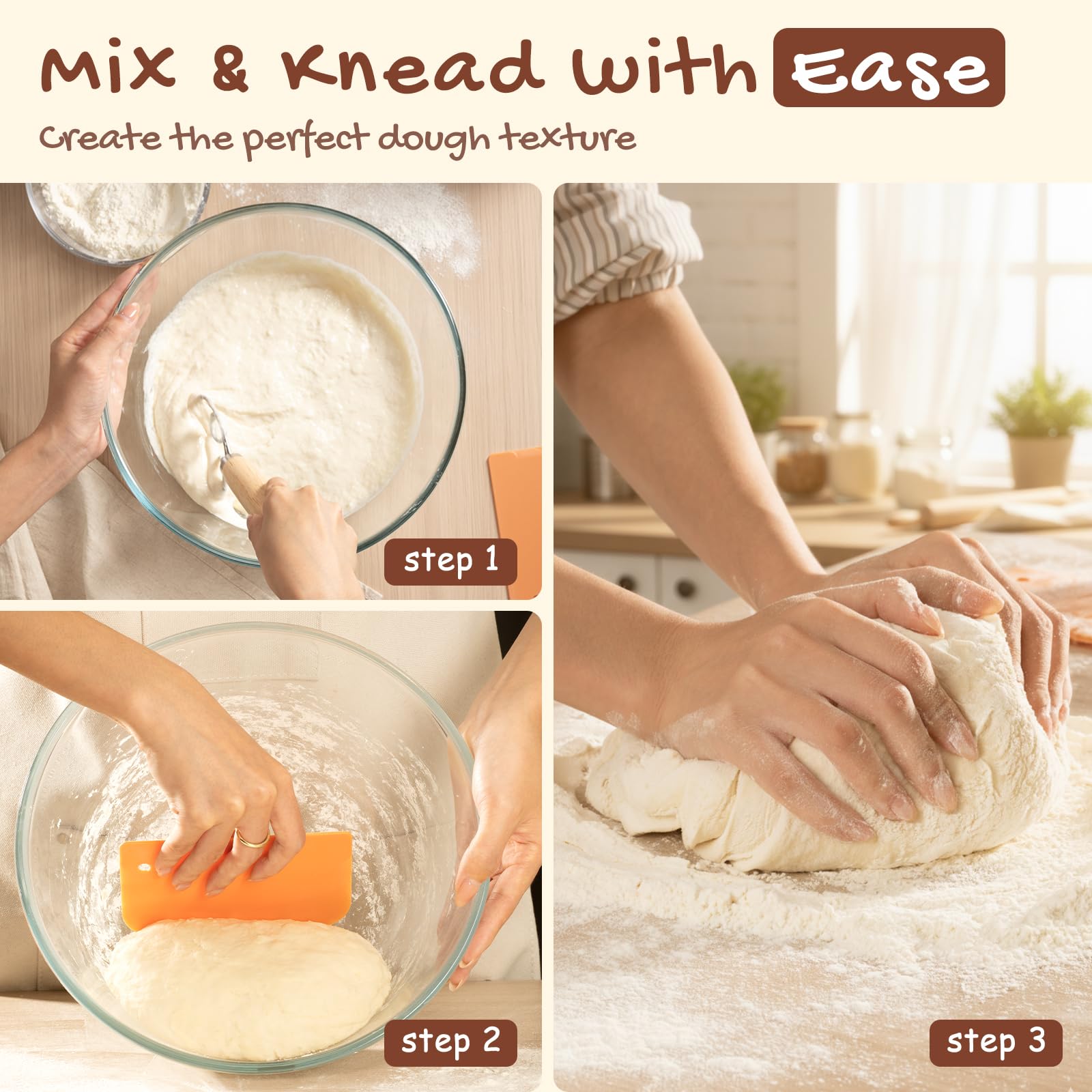 Astercook cinta para pan para trasladar la masa con cuidado.