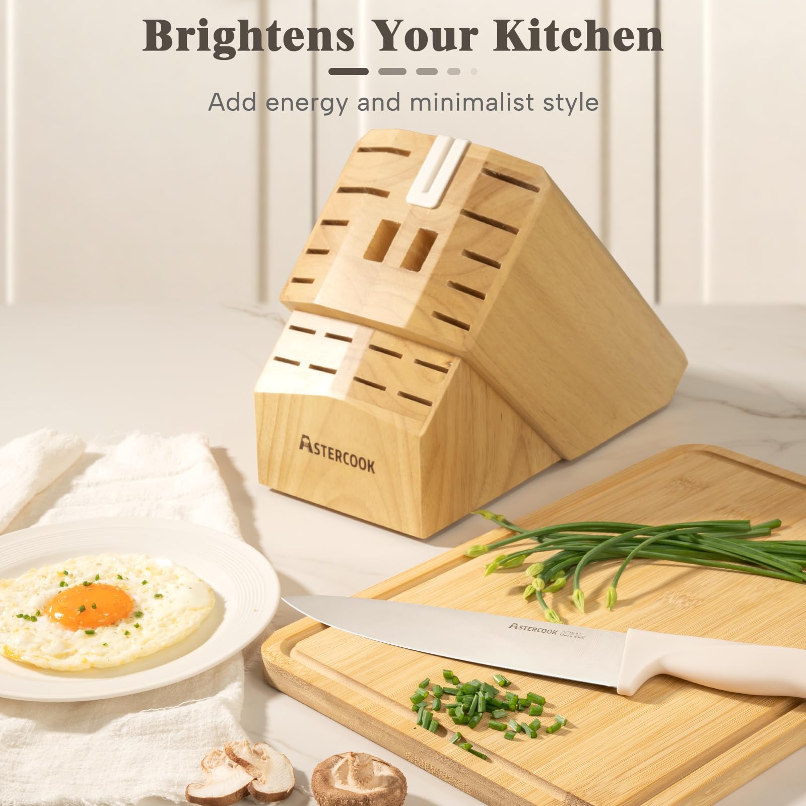 Astercook cuchillo chef 8 pulgadas con filo penetrante para cortes intensos