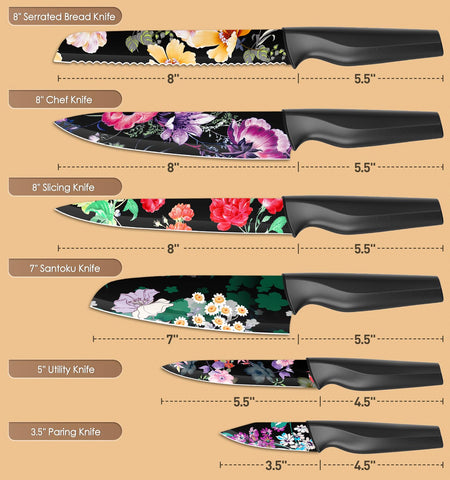 Astercook cuchillo chef 8 pulgadas con filo preciso para cortar verduras