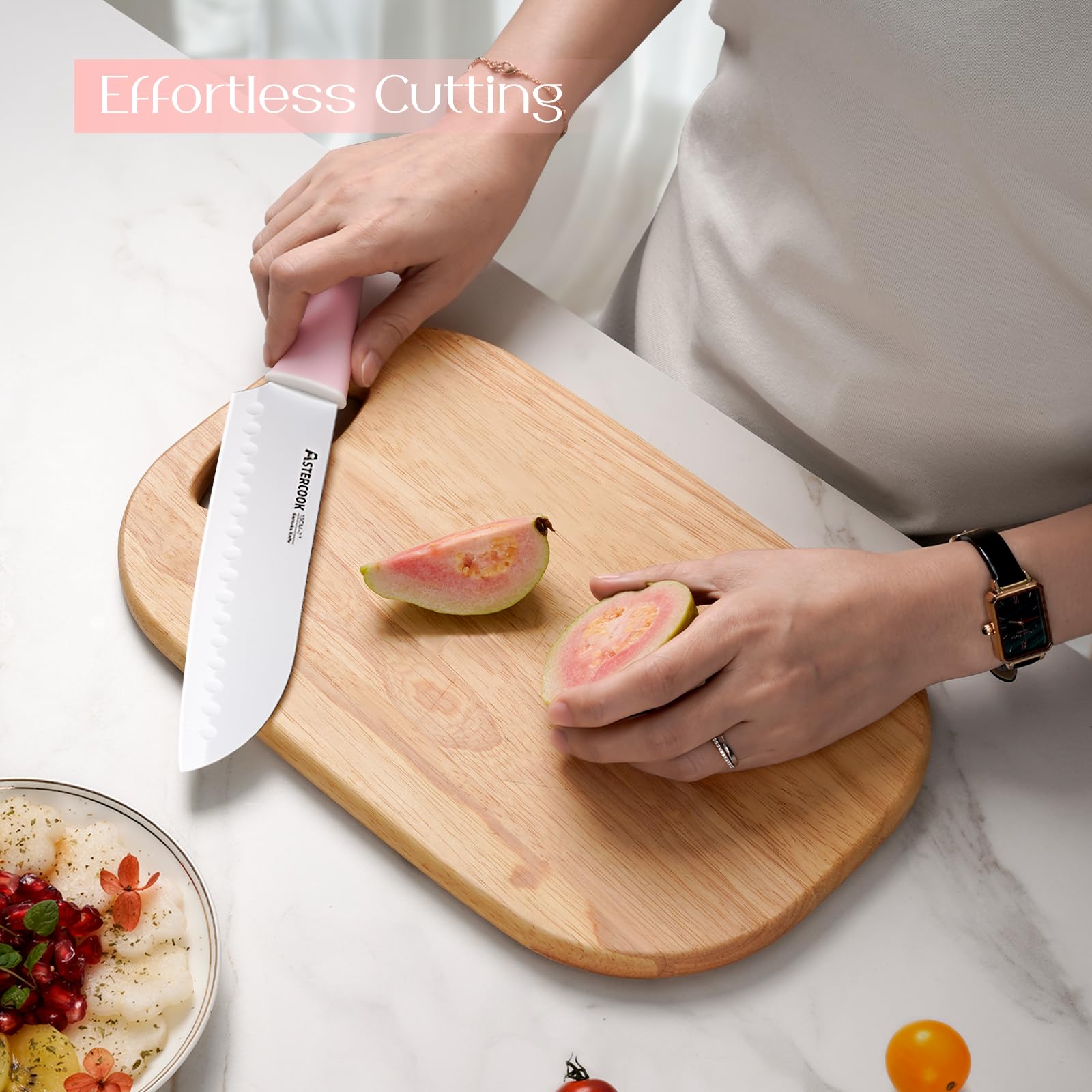 Astercook cuchillo chef de 8 pulgadas ideal para cortar verduras y carnes.