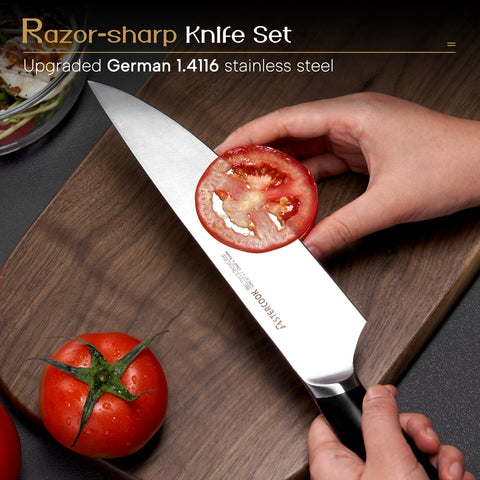 Cuchillo chef Astercook de 8 pulgadas para cortes precisos en cocina.