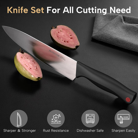 Astercook cuchillo chef 8 pulgadas con filo afilable para cortes precisos.